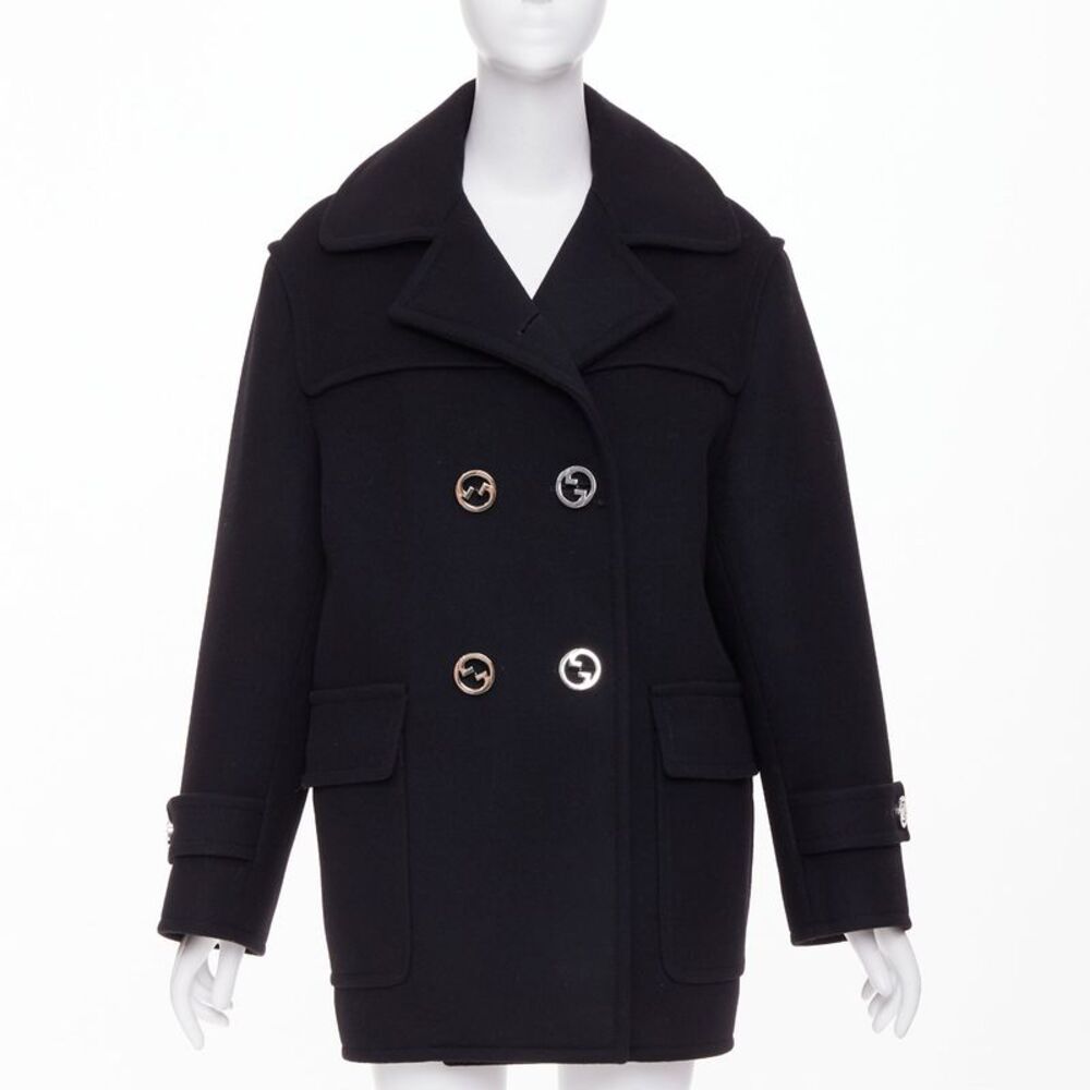 Gucci G button wool double breasted coat